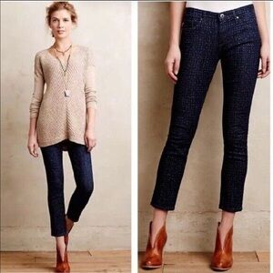 AG x Anthropologie | The Stevie | Ankle Slim Straight Dotted Denim | 27